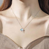 Mermaid Foam Necklace Crystal Pendant Clavicle Chain