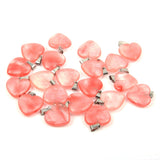 12pcs Natural Stone Heart Shape Pendant Charms for DIY Jewelry Making