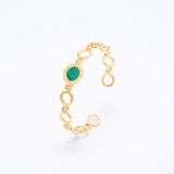 Roman Numerals Bracelet Gold Color Zircon Hollow-Out Bangle