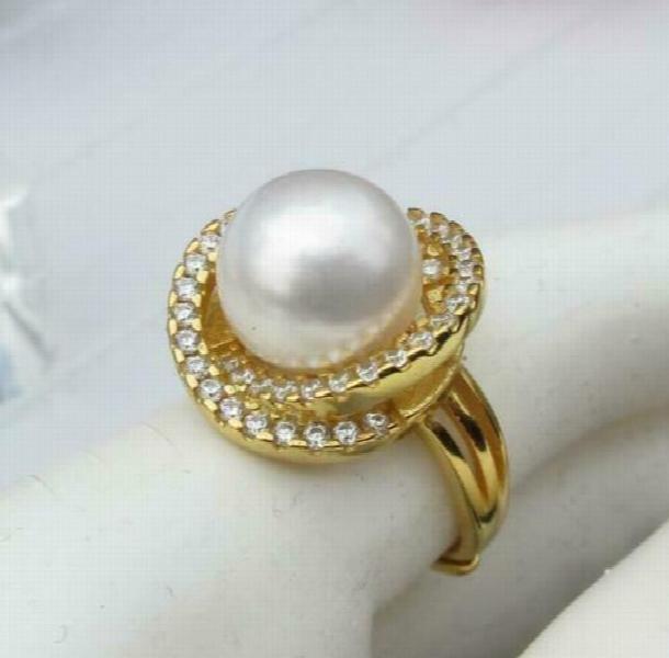Adjustable South Sea Akoya Pearl Ring+Exquisite Box