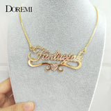 DOREMI Personalized Heart Name Necklace, Custom Chain