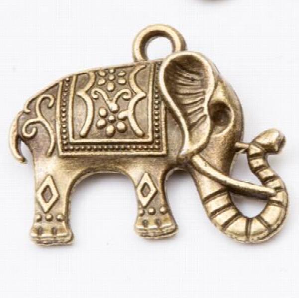 12pcs Elephant Vintage Metal Pendant Charms for DIY Jewelry Making