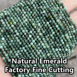 3mm Faceted Green Emerald Stone Beads for Jewelry Making