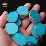 Natural Turquoises Stone Slice Spacer Loose Beads For DIY Pendant Necklace