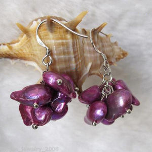 Baroque Freshwater Pearl Dangle Earrings, S925 Silver Hook