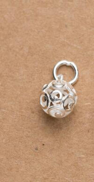 925 Sterling Silver Lucky Ball Charms Auspicious Cloud Dangle Pendants