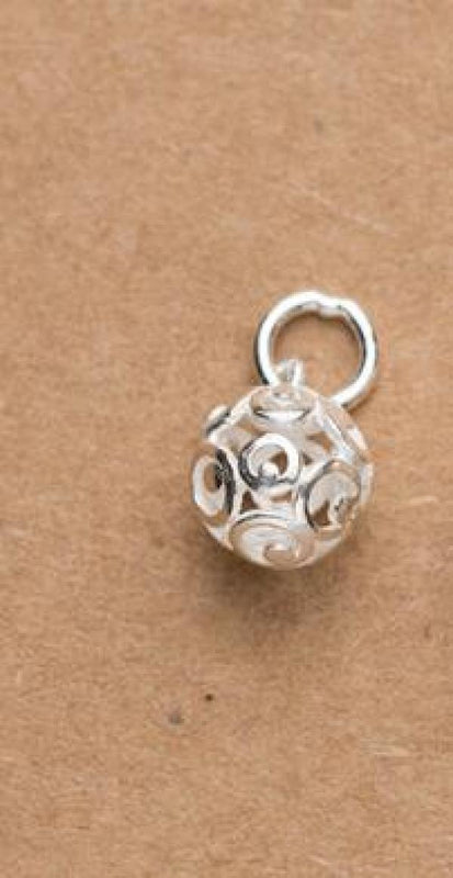 925 Sterling Silver Lucky Ball Charms Auspicious Cloud Dangle Pendants