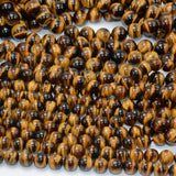 Natural Yellow Tiger Eye Stone Round Beads 8.5mm