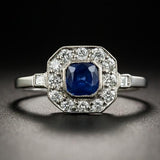 Aquamarine Wedding Engagement Ring with CZ Stones