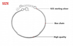 925 Sterling Silver Box Chain Bracelet for Women