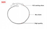 925 Sterling Silver Box Chain Bracelet for Women