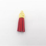 38mm Leather Tassel Pendants for Necklace Making