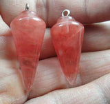 Natural Stone Pendulum Pendant for DIY Jewelry Making Necklace Accessories 10pc