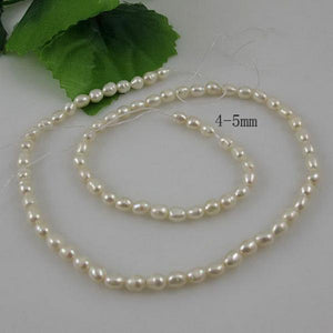 Rice AA 4-5MM Freshwater Pearl Full Strand DIY Necklace Bracelet Earring