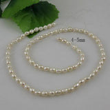 Rice AA 4-5MM Freshwater Pearl Full Strand DIY Necklace Bracelet Earring