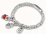 Spain 925 Silver Plated Crystal Lucky Beads Bracelet Horseshoe Holiday Jewelry