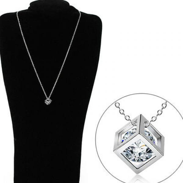 Cube Pendant Necklace for Women