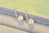 925 Silver CZ Zirconia Pearl Ball Stud Earrings for Women