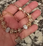 Crystal Heart Charm Bracelet for Women with Tassels