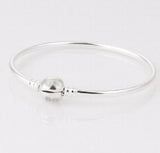 925 Silver Charm Bangle Ball Clasp Clip European Style Bracelet DIY YSZ001