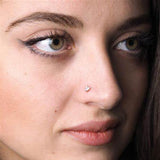 Stainless Steel Zircon Nose Studs Hooks Bar Pin Piercing Kit Body Jewelry