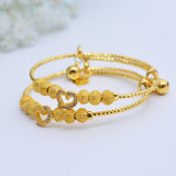 Children's Copper Baby Bracelet Charm Beads Bangle Jewelry