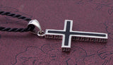 Men's Silver Cross Pendant Necklace Choker 925 Jewelry Accessory