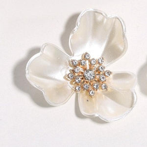 10 PCS 36mm Rhinestone Pearl Flowers for DIY Brooch Hair Jewelry