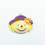 Enamel Scarecrow Pendants with Rhinestones, 10pcs