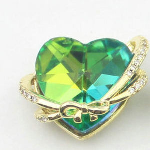 10pcs Clear Glass Heart Pendant, Micro Pave CZ Charm Jewelry