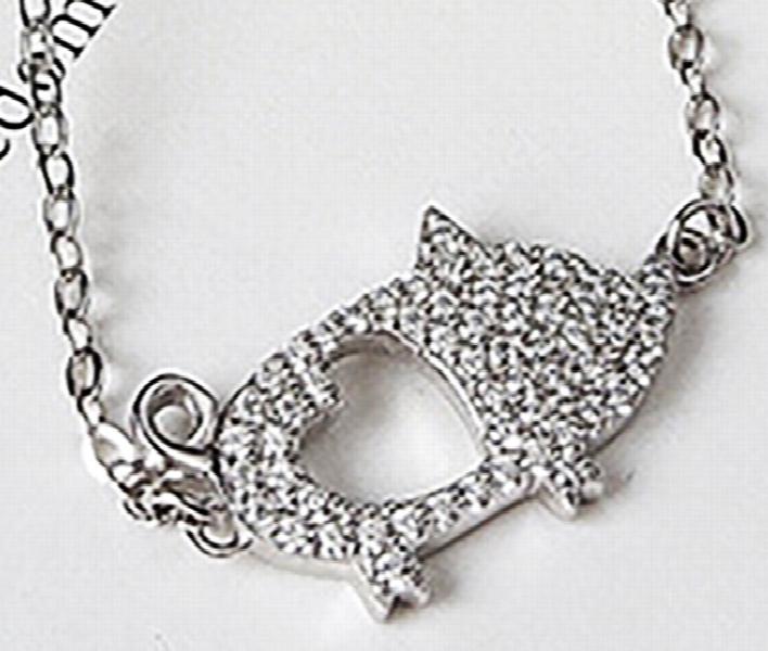925 Sterling Silver Heart Pig Bracelet for Women