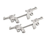 14G Double Gun Nipple Rings Barbell Nipple Rings