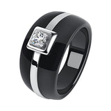 Crystal Ring Stainless Steel Ceramic Rings Healthy Jewelry Gift