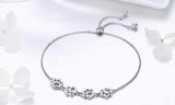 925 Sterling Silver Pet Cat Footprint Bracelet for Women