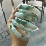 Zheru Jewelry Natural Burmese Jade 54-62mm Orchid Bracelet Gift