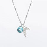 Mermaid Foam Necklace Crystal Pendant Clavicle Chain