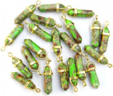 Natural Stone Lapis Turquoises Quartz Crystal Hexagonal Pendants