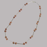 Pink Brown Freshwater Pearls Necklace Charming Women Gift