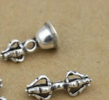 925 Silver Dorje & Bell Amulet - Tibetan Buddhist Charms