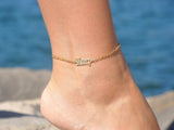 Personalized Old English Stainless Steel Name Anklet