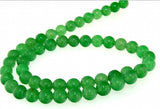 Green Jade 8mm Round Gemstone Loose Beads 15'' Strand