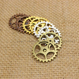 (50 pcs) 25mm Vintage Metal Alloy Gear Charm Jewelry Findings