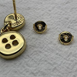 Spanish 925 Silver 14K Button Earrings Holiday Jewelry