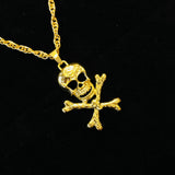 Vintage Punk Skull Head Pendant Necklace Halloween Gift