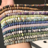 Matte Amethysts Agates Amazonite Rondelle Loose Beads Bracelet Necklace