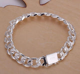 925 Sterling Silver Bracelet with 10MM Square Gem