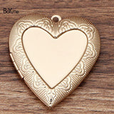 BoYuTe 40*41*8MM Metal Heart Locket Blank Pendant Base