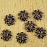 60pcs 13MM Daisy Flower Charms Findings in Copper Tone