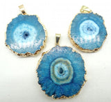Gem Stone Quartz Crystal Agates Pendant for DIY Jewelry Making
