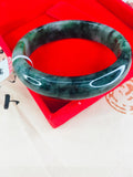 Natural Jadeite Bracelet Oil Cyan 54-62mm Female Jade Bracelet